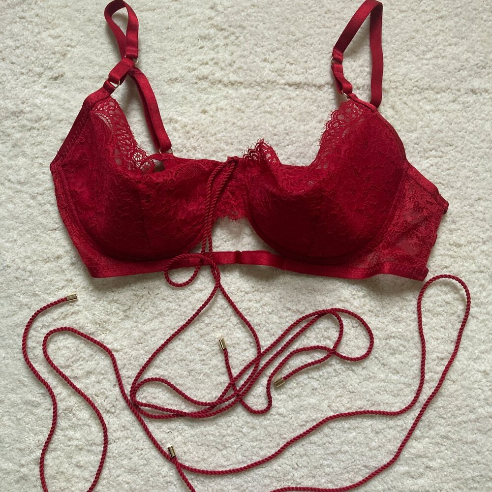 Red Lace Bra - Picture 2 of 4